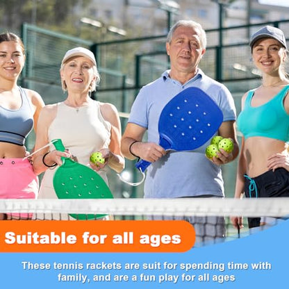 Seenelling Plastic Paddleball Racket PE Equipment for Elementary School with Lanyard Classes Equipment, 15.2 x 7.5 Inches - color: Yellow Orange Purple Red Blue Green