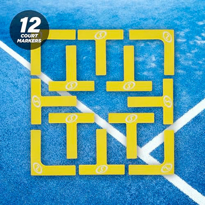 Spalding - Pickleball Court Marker & Shot Spot Set, 17-Piece Training Target Kit, Non-Slip Floor Markers for Footwork, Agility, Accuracy & Drill Training, Indoor & Outdoor Sports Practice Equipment
