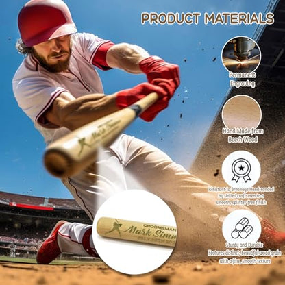 Personalized Mini Baseball Bat 18", Custom Engraved Name, Number & Logo, Small Wooden Bat Gift for Little League, Teams, Players, Fathers - color: personalized baseball gifts