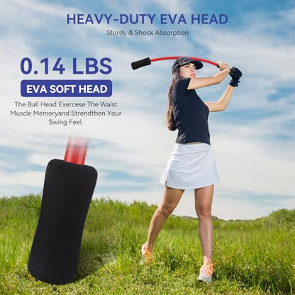 MIKOSI Golf Grip Trainer, EVA Foam Golf Swing Trainer Warm-Up Stick for Strength Grip Tempo & Flexibility Training, Indoor Outdoor Safe Golf Training Aid for Beginners & All Levels