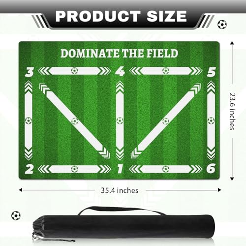 Britimes Soccer Training Mat Football Footstep Training Mat 35 * 24 in - color: Green Lawn