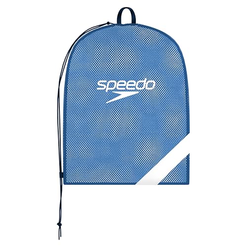 Speedo Drawstring Ventilator Mesh Equipment Bag - color: Speedo Blue/White