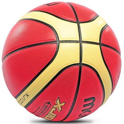 Training Soft Touch Rubber and Faux Leather Fighting Basketball, High Bounce Indoor Outdoor Basketball Gift - color: XJ1000-7 Brown