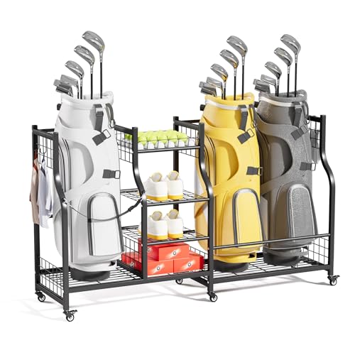 Ultrawall Golf Bag Storage Rack Organizer, Golf Bag Holder Stand for Garage, Golf Equipment Rack
