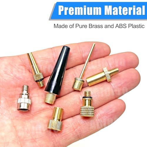 Bike Inflate Valve Adapter Set - Convert Presta to Schrader, Schrader to Presta, Presta to Presta - Tire Valve Extension fit DV SV AV FV Valves (7 Pack)