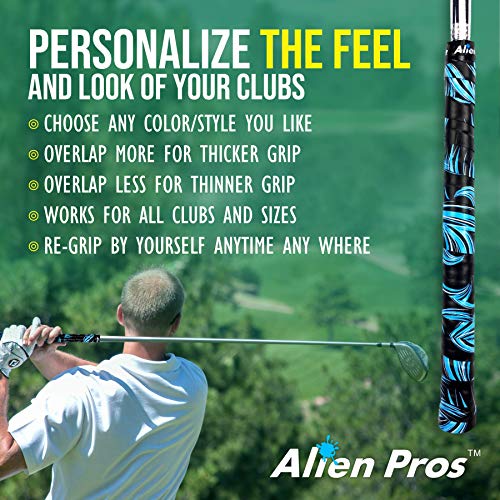 Alien Pros Golf Grip Wrapping Tapes - Innovative Golf Club Grip Solution - Enjoy a Fresh New Grip Feel in Less Than 1 Minute - style: 16-Pack Criss Cross