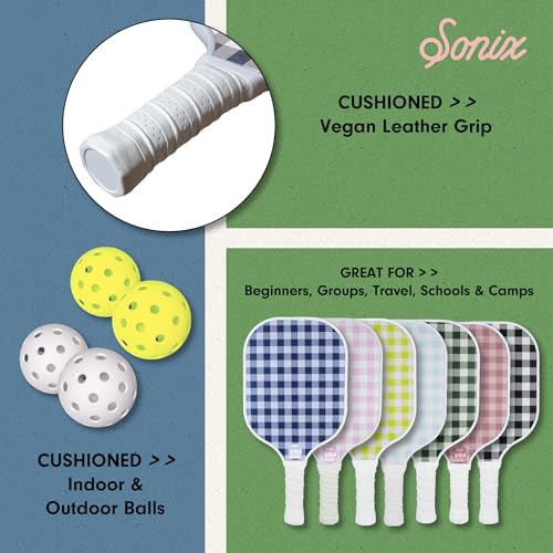 Sonix | USAPA Approved | Pickleball Paddles Set of 2 | Fiberglass Surface Pickleball Set with 2 Rackets, 4 Balls, & Bag
