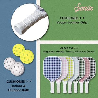 Sonix | USAPA Approved | Pickleball Paddles Set of 2 | Fiberglass Surface Pickleball Set with 2 Rackets, 4 Balls, & Bag