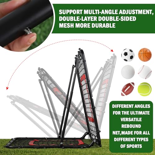 BaseGoal Baseball and Softball Rebounder Net,Baseball Rebounder,Volleyball Rebounder,Pitch Back Net,Multi-Sport Training Rebound Screen,with Pitching Target,Easy Adjustable Angles - size: 33.5x33.5 IN, style: Black