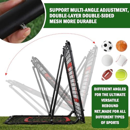 BaseGoal Baseball and Softball Rebounder Net,Baseball Rebounder,Volleyball Rebounder,Pitch Back Net,Multi-Sport Training Rebound Screen,with Pitching Target,Easy Adjustable Angles - size: 33.5x33.5 IN, style: Black
