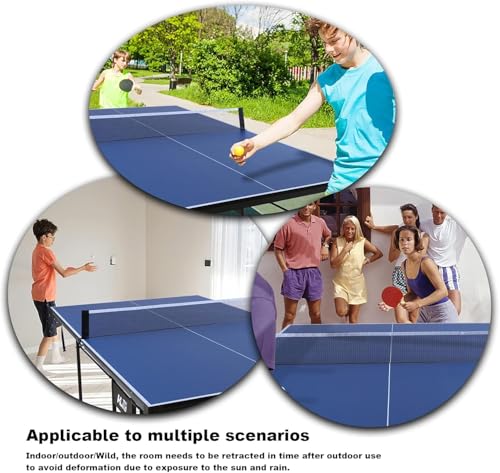 7FT Foldable Ping Pong Table with Playback Mode for Solo & 2-Player Games - Indoor Tennis Table Set Includes Net, 2 Paddles & 2 Balls for Professional Practice Training for Adults/Teens