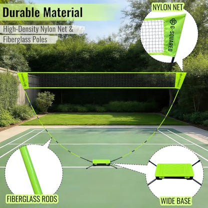 Portable Badminton Net (Green, 9X5 Ft)