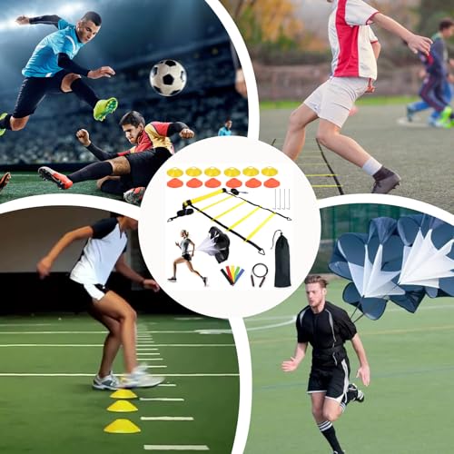 Speed Training Practice Poles - Adjustable Soccer Practice Poles, Professional Speed Trainings Gear | Foldable Sports Agility Set, Multi Sport Training Poles for Athletes, Kids, Adults - color: Package 5