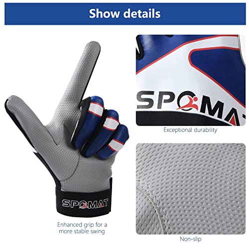 Youth Baseball Batting Gloves for Kids Boys Girls Ages 5-12 - color: Vibrant Blue, size: Youth XS/S (5.5in-6 in)