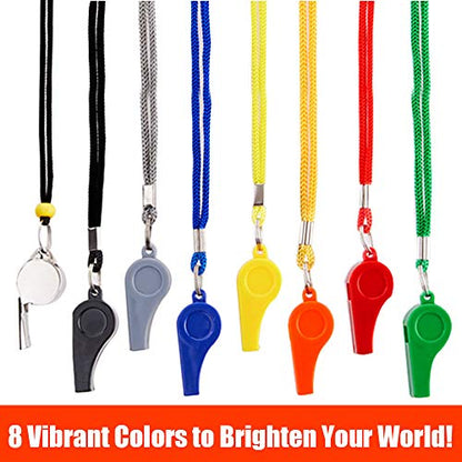 Whistle, Sports Whistles with Lanyard, Loud Crisp Sound Whistle Bulk Ideal for Coaches, Referees, and Officials - color: 8PCS