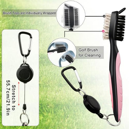 12Pcs Golf Accessories Kit Include Golf Ball Bag Golf Tees Golf Towel Golf Club Cleaner Brush Groove Cleaner Tool Divot Tool Magnetic Ball Marker,Best Golf Gift for Women Man
