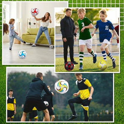 Lenwen 12 Pcs Soccer Balls with Pump Bulk Official Size 5 4 3 Kids Teens Adult Indoor Outdoor Sports Soccer Gift for Play Training Gift Party Back to School - size: Size 4, style: Cool Style