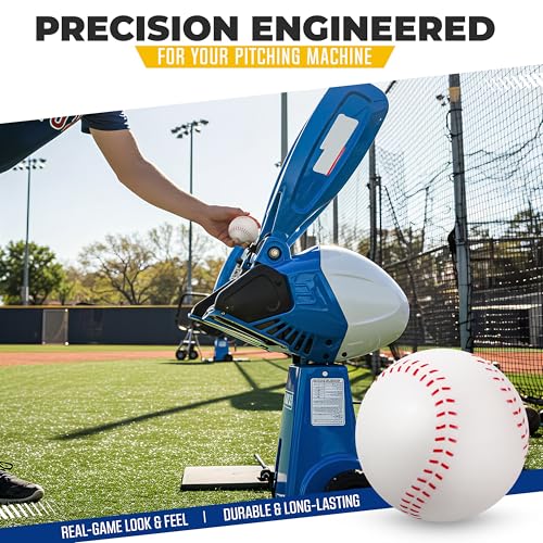 Pitching Machine Foam Baseballs – 12 Pack Baseballs with Real Game Feel – High Density Foam Balls for Batting Practice – No Sting Hitting Practice Equipment – Sports Equipment – 12 Balls