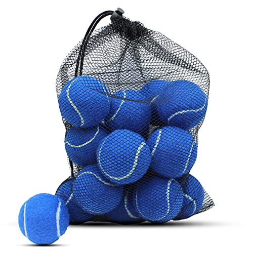 Tennis Balls,8/18/40/90 Pack Training Tennis Balls Practice Balls with Mesh Bag for Easy Transport, Pet Dog Playing Balls, fit for Beginner Training Ball - color: Dark Blue, size: 18 Pack