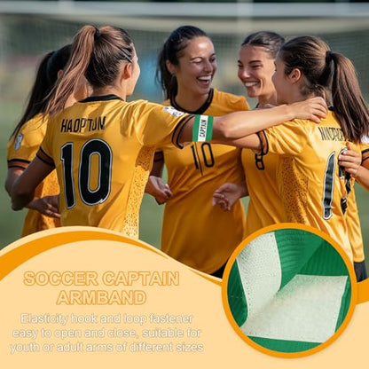 MECCANIXITY Soccer Captain Armband, Captain Arm Band for Soccer Elastic Captain C Arm Band Sport Captain Armbands for Football Team Training Youth & Adult - color: Green