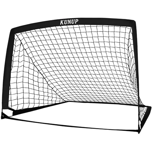 5×3 6x4 9x5 FT Portable Kids Soccer Goal for Backyard, Foldable Soccer Practice Net with Carrying Bag for Toddler Youth Adult Pop Up Soccer Training Equipment Indoor and Outdoor Sports Game - color: Black, style: 5x3FT