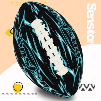 Senston Waterproof Durable Football for Pool 9.25 Inch Pool Football for Swimming Neoprene American Footballs - color: Blue