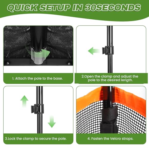 Tennis Ball Hopper & Pickleball Picker Upper, Ball Collector Hopper Holds 60 Tennis Balls or 50 Pickleballs, Adjustable Handle, Heavy-Duty Spring Ball Retriever for Training & Court Practice
