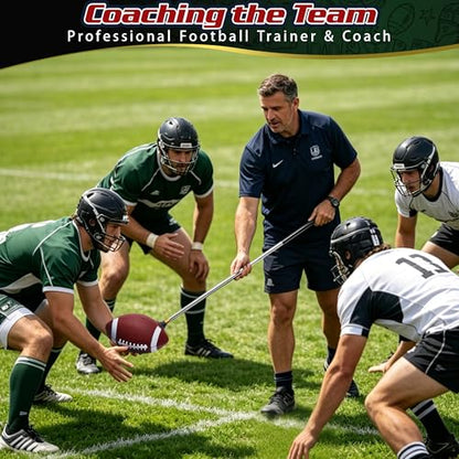 Football Snap Trainer Pro, Sizi 6 Football Training Equipment for Defensive Line Reaction Speed & Snap Timing, Telescoping Collapsible Coaching Stick for Football Drills, Special Teams Practice Aid