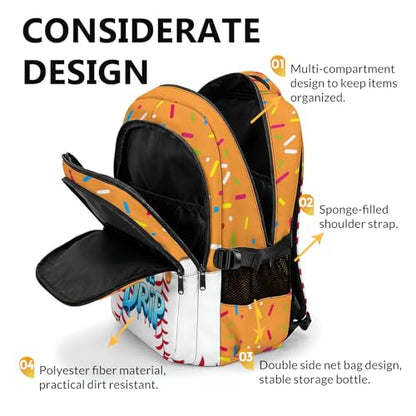 Kids Baseball Drip Backpack for Students, 17 Inch Cool Bookbag for Teenagers Elementary Middle College Students Picnic - color: Orange