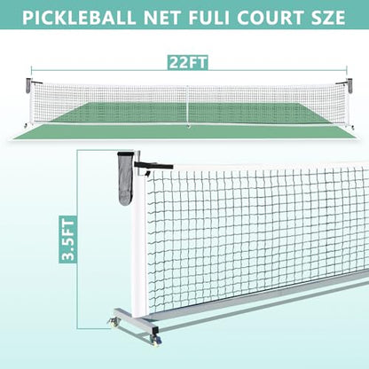 Aluminum Pickleball Net System,Constructed of Rust Proof Aluminum Frame,Regulation Size 22 FT