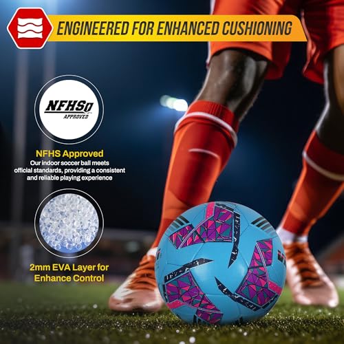 Vizari Reflect Pro Soccer Ball Size | Hand-Stitched Shiny TPU Cover | Perfect Youth Soccer Ball for Boys and Girls | Durable Futsal Football for Indoor and Outdoor Play (Pack of 1, 6 & 12)
