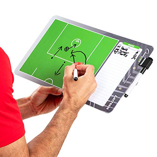 Champion Sports Large & XL Dry Erase Board For Coaching - Whiteboards for Strategizing, Techniques, Plays - 2-Sided Boards with Front Side Full Field - Backside Half Field and Lineup - color: Lacrosse, style: Standard Coaches Board