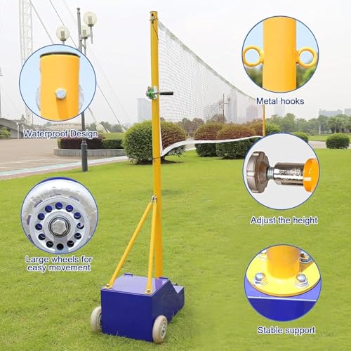 Adjustable Badminton & Volleyball Net Set, Heavy-Duty Portable Poles for Backyard Fun, 5-6.9ft Height, Ideal for Sports Enthusiasts