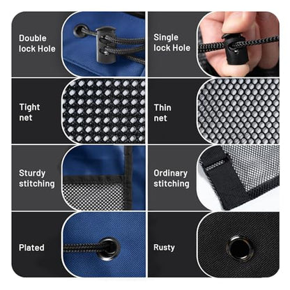 OrgaWise XXL Soccer Ball Bags for Coaches | 600D Oxford Cloth | SBS Zippers | Card Holder | Night Reflective Strips | Plated Holes | Chest Strap | Carry Handle - color: Blue