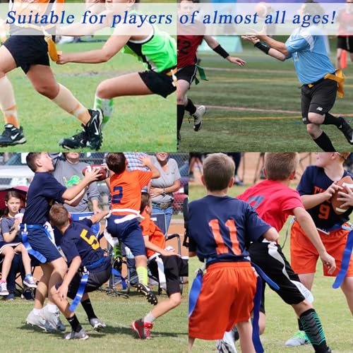 16 Sets Flag Football Belts, Adjustable Flag Football Set, Flag Football Flags Training Set Include Cones - color: 10 Sets Flag Football Belts With Cones