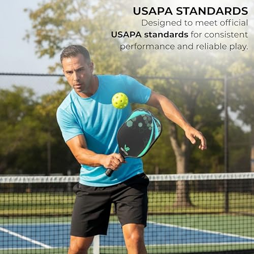 T700 Raw Carbon Fiber Pickleball Paddle - USAPA Standard 16mm Polypropylene Honeycomb Core - Elongated Handle Lightweight Pickle Ball Racket for Spin, Control & Power - Men & Women