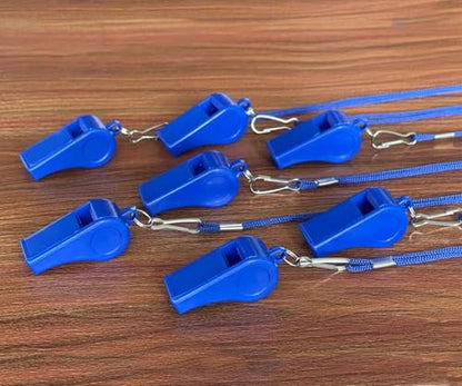 20 Pcs Plastic Loud Whistles with Lanyard for Referee Coaches Basketball Football Sports Training Game Event Lifeguard Survival Emergency Fun School Kids Tool Set Suppliers - color: Blue