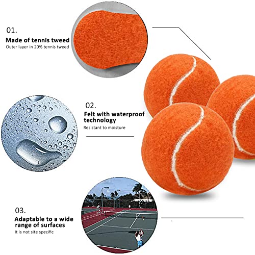 URBEST Tennis Ball 12 Packs Training Tennis Balls Practice Balls for Novice Player, Pet Dog Playing Balls with Mesh Carry Bag - color: Orange