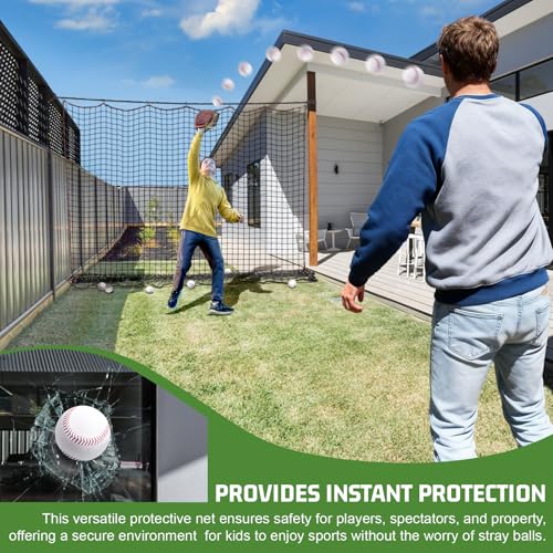 BaseGoal Baseball & Softball Backstop Nets, Heavy Duty Sports Practice Nets, Sports Netting Barrier,DIY Ball Net,Hitting Net for Baseball, Hockey, Soccer, LAX and More