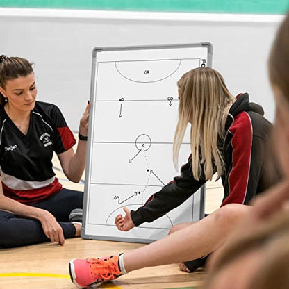 FORZA 35in x 24in Double-Sided Sports Coaching Whiteboard | 13 Sport Options - Dry Erase Board Equipped with Magnetic Markers, Pen & Eraser (Netball, Without Carry Bag) - size: Without Carry Bag, style: Netball