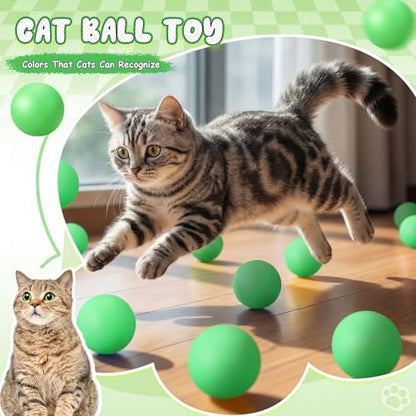 Hoteam 12 Pcs Cat Table Tennis Balls, 1.57 Inch Cat Ball Toys for Indoor Cats, High Bounce Table Tennis Balls, Interactive Bouncy Ball Toy for Kitten Cats Pets Playing Exercising Trainning(Green) - color: Green