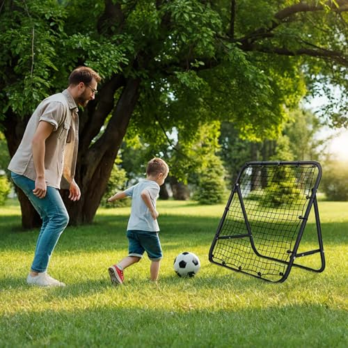 MoKo Soccer Rebounder, Quick-Switch Angle Soccer Rebounder Net, Portable & Easy Setup Rebound Net Football Training Gifts, Aids & Equipment at Backyard, Lawn, Park for Kids, Teens & Adults