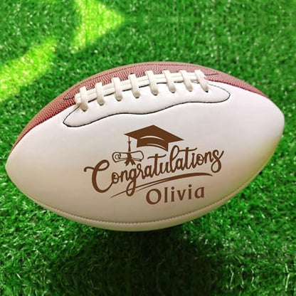 EDSG Custom Football Groomsmen Gifts 2026 Graduation Gifts for Him High School Personalized Footballs Junior Footballs Class of 2026 Full 12-Inch Football Gifts for Coach Dad Fan Birthday - color: Design 10