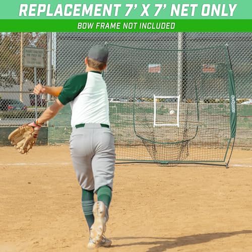 GoSports Replacement 7 x 7 ft Baseball Net - NET ONLY - Frame NOT Included - Choose Your Color - color: Green