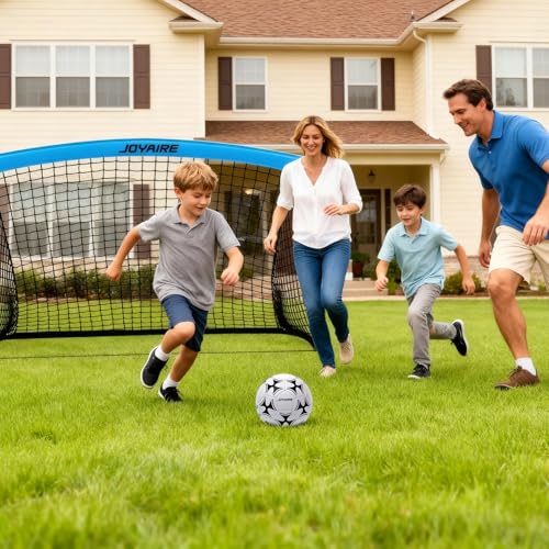 Pro-Grade Kids Backyard Soccer Goal, Tear-Resistant 5-Layer Polyester Soccer Net & 10mm Poles for Maximum Durability, 4x3ft/6x4ft/7x5ft, Pop Up Portable Soccer Training Equipment Set with Size 4 Ball - size: 4 ft x 3ft, style: Blue