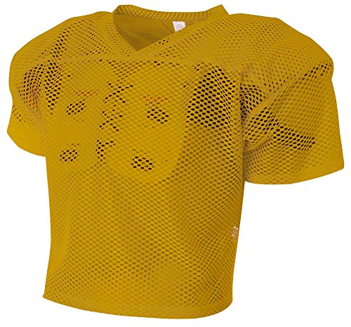 A4 Drop Ship NB4190 Youth Football All Porthole Practice Jersey - color: Gold, size: XX-Large