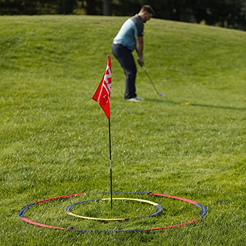 Izzo Golf Backyard Bullseye Golf Practice Set (1PC) - Red-Blue-Yellow Foam Practice Golf Balls & Targets for Iron Accuracy Training