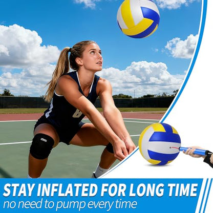 jiaonun 12 Pack Regulation Size 5 Volleyballs for Women and Men, Outdoor or Indoor, with Pump