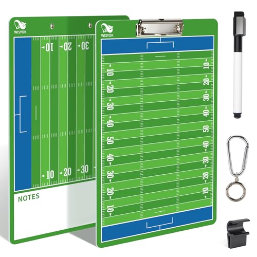 WISYOK Double-Sided Football Dry Erase Clipboard for Coaches, Ideal Coach Gift - style: Football