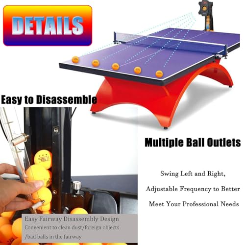 Table Tennis Robot Ping-Pong Ball Machine - Multi-Rotation Table Tennis Launcher with Ball Recycle Catch Net,50w Automatic Ping Pong Robot Trainer